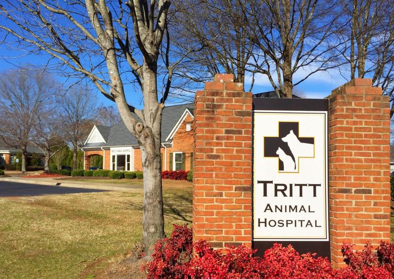 Carousel Slide 19: Tritt Animal Hospital Exterior Sign